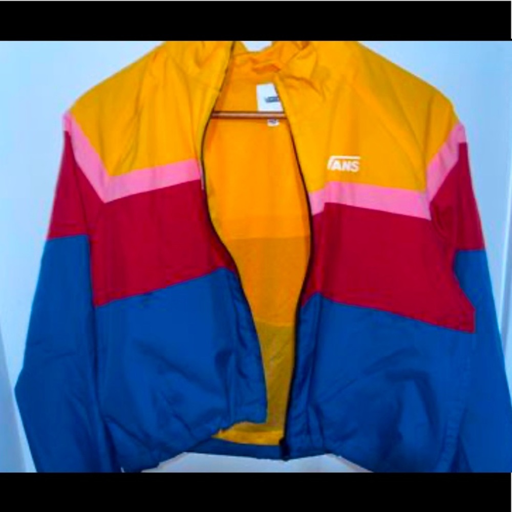 Red, Blue, Yellow, Pink Vans Jacket (unisex) size small